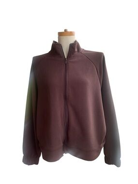 All In Motion Women's Brown Airy Sleek Ribbed Full Zip Active Jacket  XXL NWOT